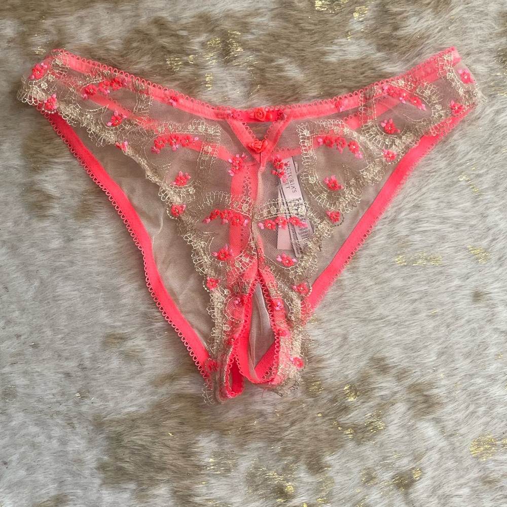 Victoria's Secret Pink and Gold Floral Lace Lingerie